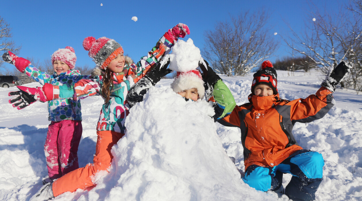 Children playing in snow
